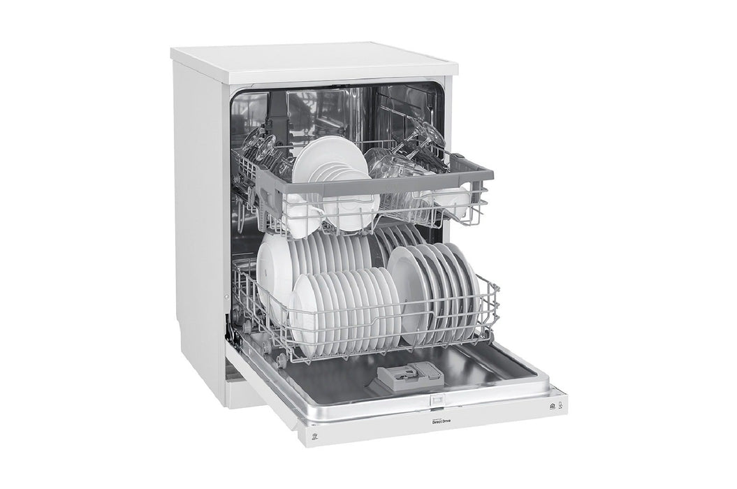 غسالة صحون إل جي  ، لون أبيض 14، تقنية\ محرك الدفع المباشر، من LG