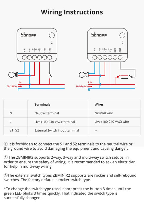 مفتاح ذكي Zigbee 3.0 SONOFF ZBMINIR2 بوزن 10A وتحويل ذكي للأجهزة التقليدية من sonoff