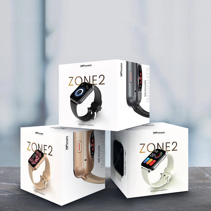 ساعة ذكية زون 2 (Zone 2) شاشة 1.96 بوصة ومقاومة IP68 مع 100 وضع رياضي من HiFuture