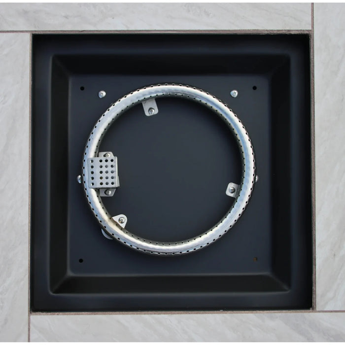 طاولة نار غازية بعلبة بلاط مربع 30 بوصة من بيتر هومز 50,000 BTU