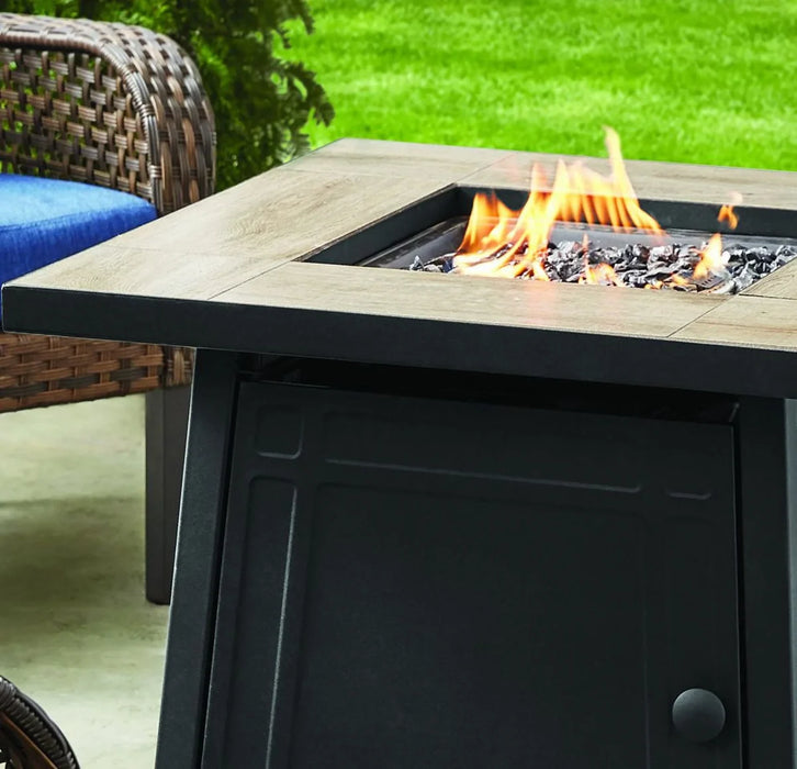 طاولة نار غاز مربعة 30 بوصة من Mainstays بتشطيب أسود و50,000 BTU