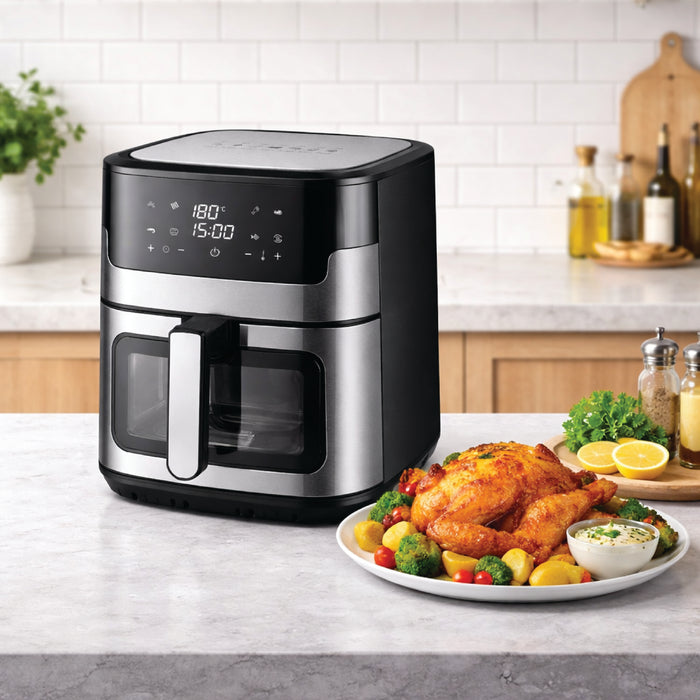 مقلاة هوائية 7.5 لتر باب زجاج من رومو انترناشونال - جعفر شوب