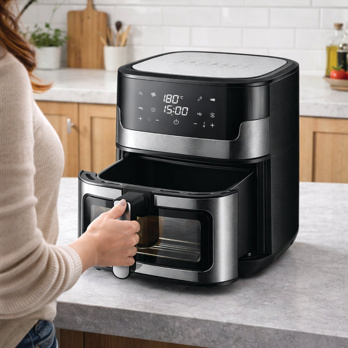 مقلاة هوائية 7.5 لتر باب زجاج من رومو انترناشونال - جعفر شوب