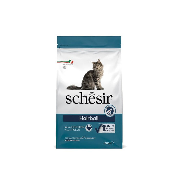 SCHESIR كيس طعام جاف للقطط مضاد كرات الشعر دجاج 6X1,5KG ألياف أعلى وسهل الهضم