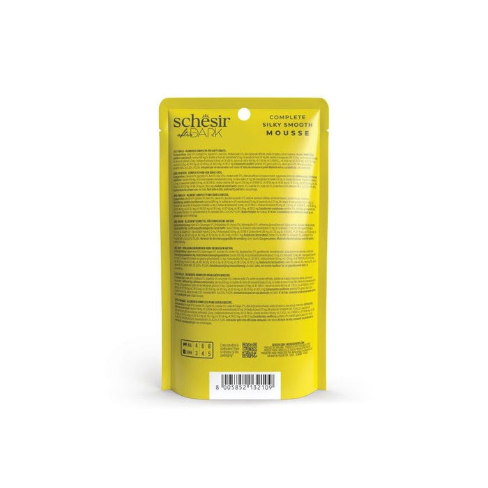 SCHESIR أفتر دارك موس مخملي مع شرائح دجاج حقيقية 12X80G للقطط