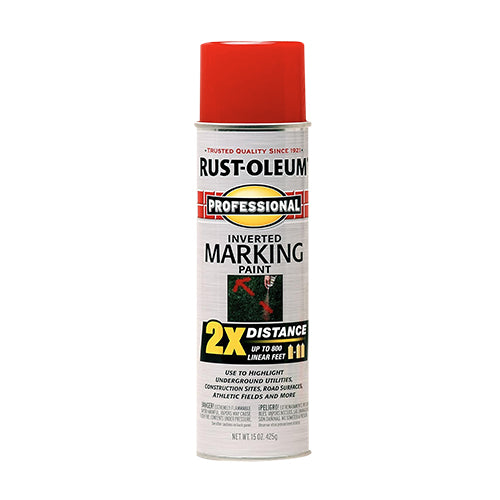 دهان رش علامات وتخطيط مقلوب 2X أحمر بخطوط واضحة من Rust-Oleum