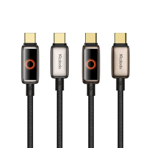 كابل USB-C إلى USB-C بطول 1.2 متر وقدرة 100 واط مع شاشة LED للتنبيه من Mcdodo