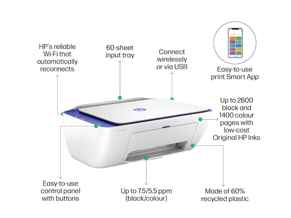 طابعة HP DeskJet 4927 للطباعة السريعة بجودة عالية والمناسبة للاستخدام الشخصي والمهني
