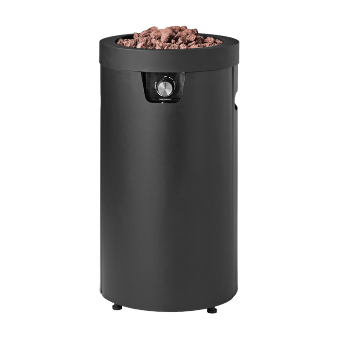 مدفأة غاز بروبان خارجية بعمود 28 إنش من الفولاذ المقاوم للحرارة باللون الأسود