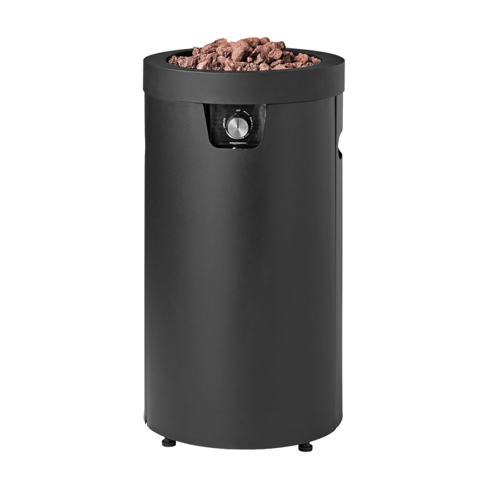 مدفأة غاز بروبان خارجية بعمود 28 إنش من الفولاذ المقاوم للحرارة باللون الأسود