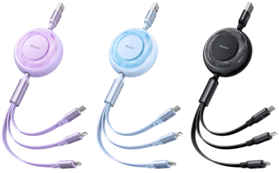 كابل شحن بيانات سوبر سريع 3 في 1 66 واط USB-A إلى لايتنينغ وطول 1.2 متر من Mcdodo