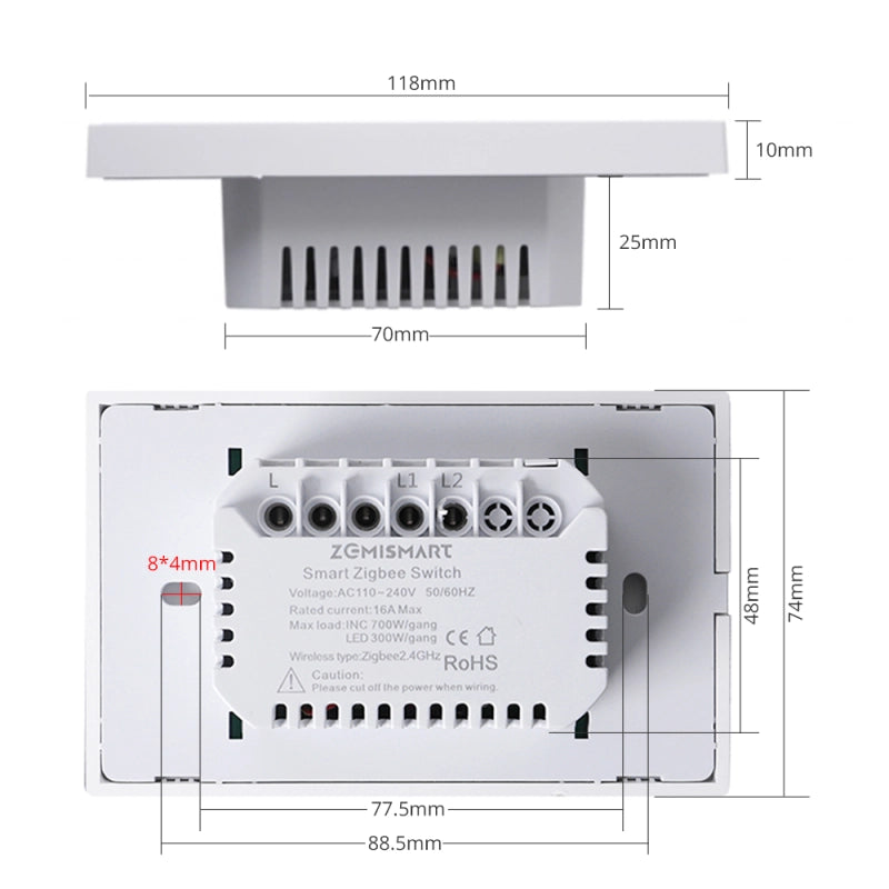 مفتاح ذكي ثنائي- Zigbee Mesh-Zemismart - US Type - ابيض مفتاح ذكي ثنائي- Zigbee Mesh-Zemismart - US Type - ابيض