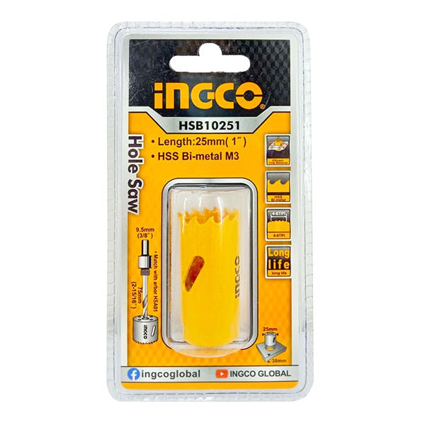 رأس ثقب (Hole Saw) انكو Bi-Metal مقاس 25 ملم