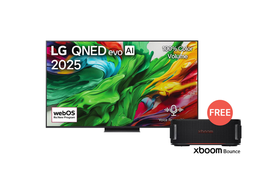 شاشة إل جي QNED evo مقاس 86 بوصة QNED86 بدقة 4K بمعدل تحديث 144 هرتز تلفزيون ذكي مع جهاز تحكم سحري بالذكاء الاصطناعي نظام webOS25 إصدار 2025