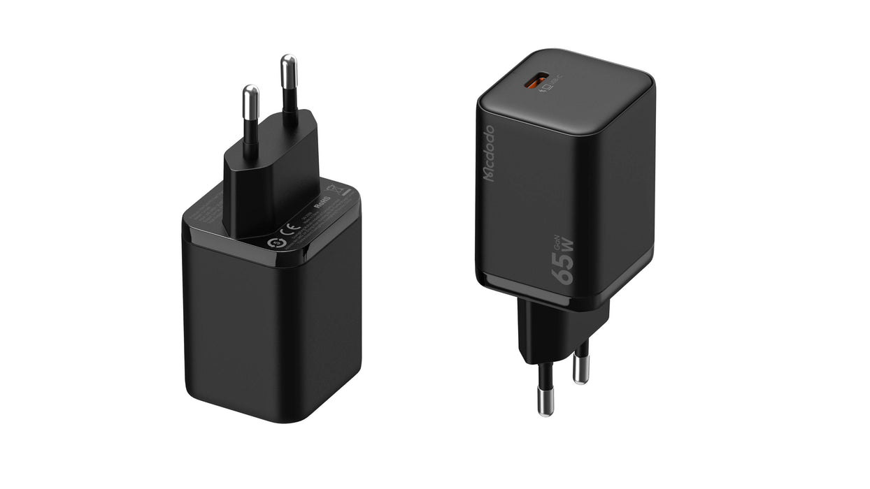 شاحن سريع 65 وات 1C PD (EU) يوفر شحن متعدد الفولت ويزيد فعالية الشحن. من Mcdodo