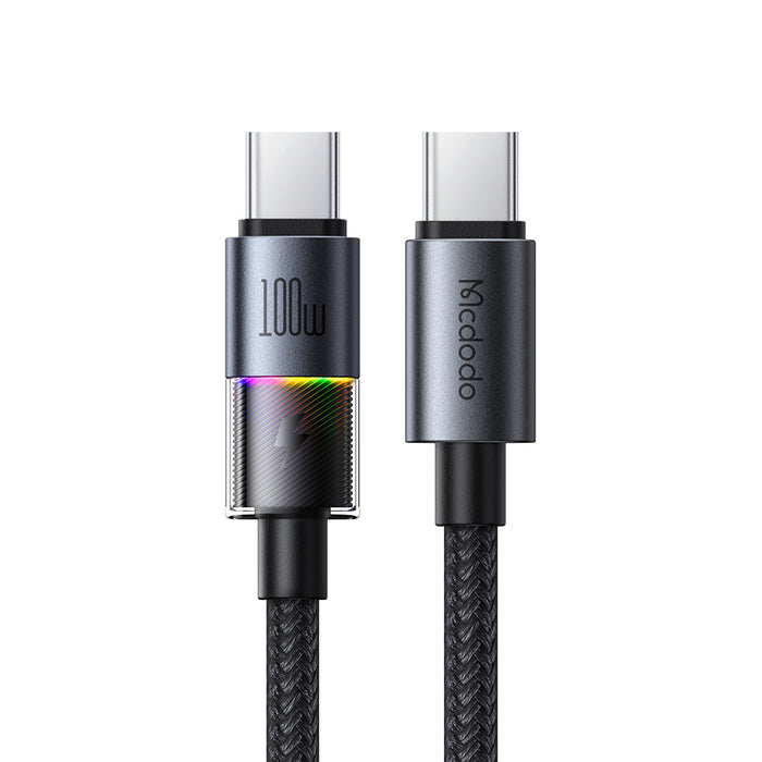 كابل USB-C إلى USB-C بطول 1.2م يدعم شحن سريع 5 أمبير مع 7 أضواء ملونة من Mcdodo