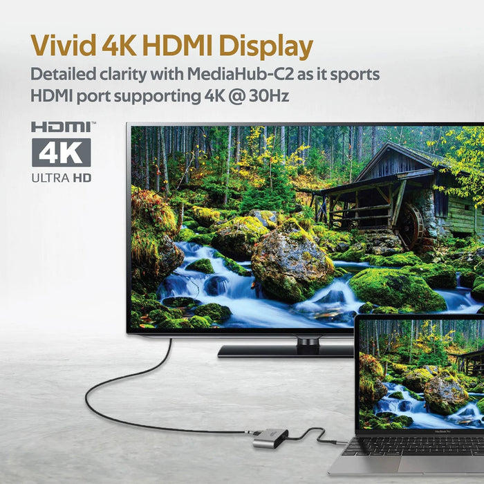 محول عرض USB-C بريميوم 2 في 1 بمنفذ HDMI بدقة 4K ومنفذ VGA من PROMATE