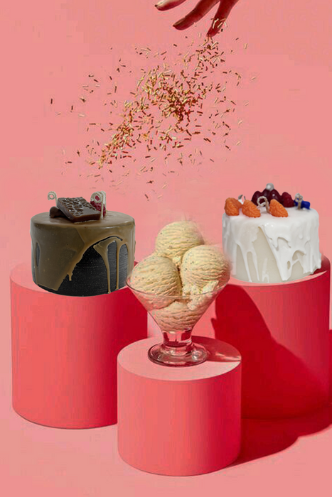 شمع عيد الميلاد من آيسكريم 100% شمع الصويا برائحة الكيك الغني