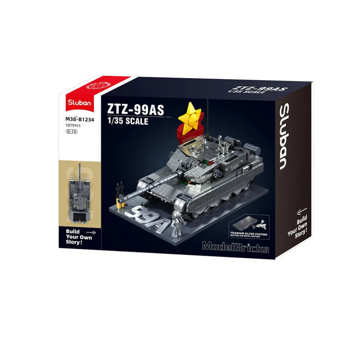 لعبة تركيب دبابة ZTZ-99AS موديل 1/35 بـ1079 قطعة Sluban