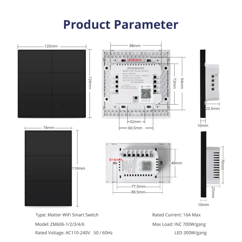 مفتاح ذكي رباعي- Zigbee Mesh-Zemismart - US Type - اسود مفتاح ذكي رباعي- Zigbee Mesh-Zemismart - US Type - اسود