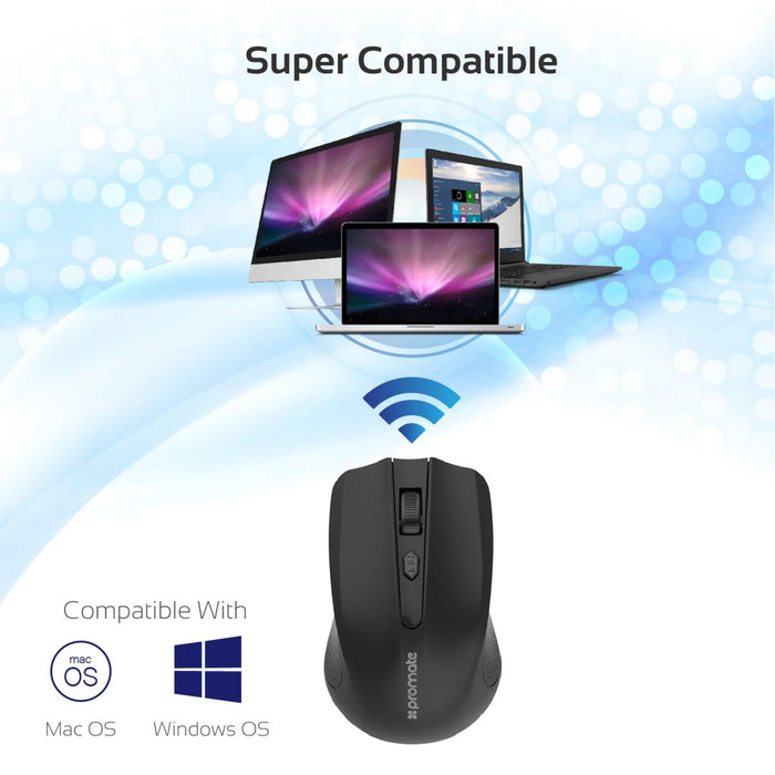 ماوس لاسلكي محمول Clix-8 بدقة 1600 DPI ومدى 10 أمتار من PROMATE