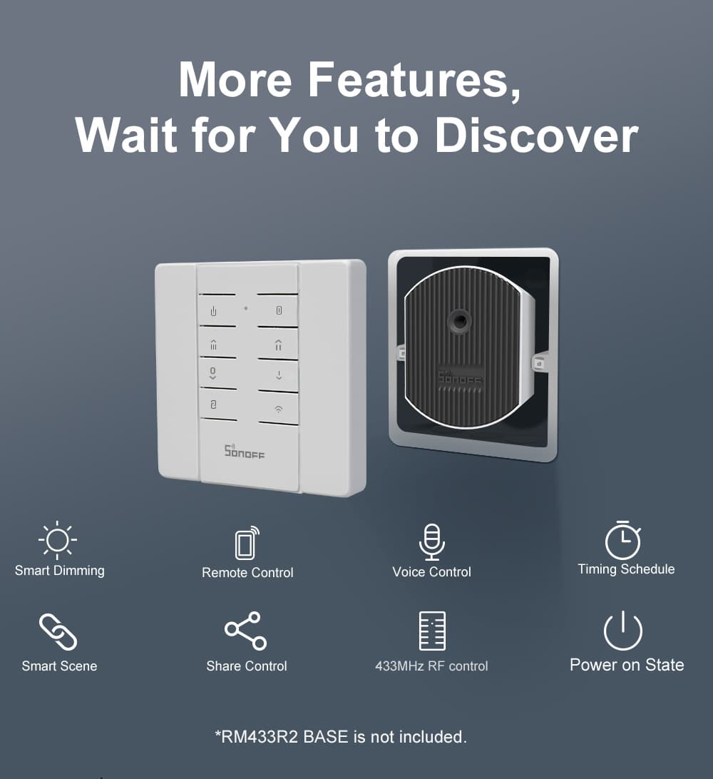 مفتاح تعتيم الاضائة الذكي D1 بنضام WI-FI من SONOFF مفتاح تعتيم الاضائة الذكي D1 بنضام WI-FI من SONOFF