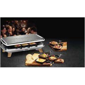 شواية من STONE GRILL / RACLETTE GOURMET FOR 8 مع 8 قوالب مثالية للتجمعات العائلية من تيفال