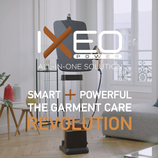 مكواة بخار عمودي IXEO ALL IN ONE بقدرة 2170 واط وضغط 5.8 بار من تيفال مكواة بخار عمودي IXEO ALL IN ONE بقدرة 2170 واط وضغط 5.8 بار من تيفال