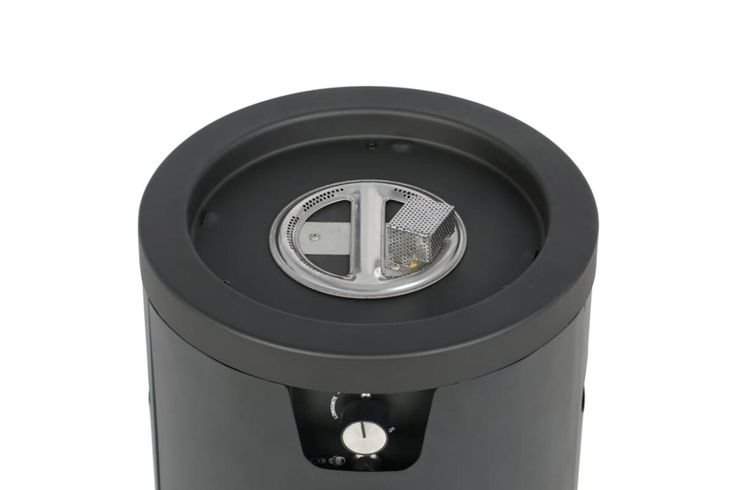 مدفأة غاز بروبان خارجية بعمود 28 إنش من الفولاذ المقاوم للحرارة باللون الأسود