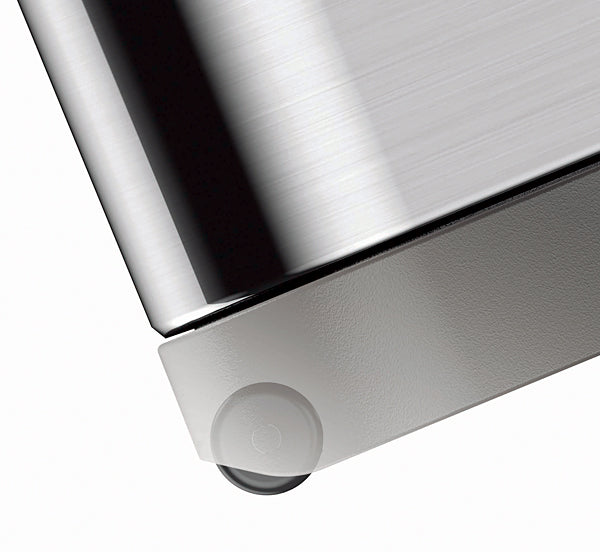 سلة مهملات إيكو إكوفلاي 30 لتر مع غطاء مزدوج وعجلات للفولاذ المقاوم للبصمات