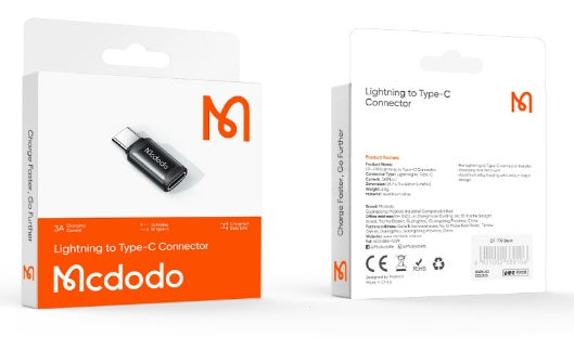 محول Mcdodo مدمج من Lightning إلى Type-C من ألومنيوم عالي الجودة