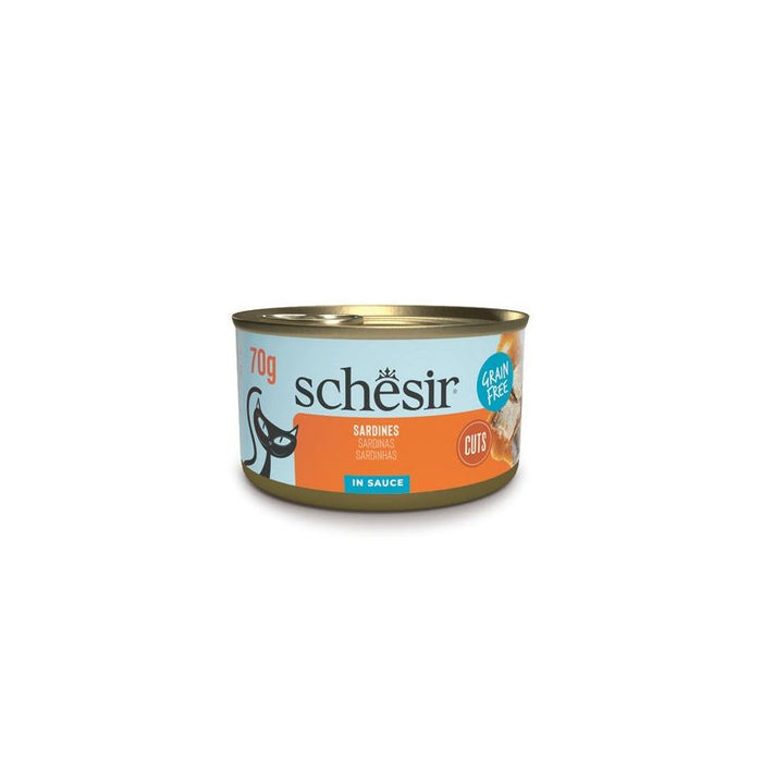SCHESIR غريل هول فود سردين 12×70G - طعام تكميلي للقطط مكونات طبيعية 100%