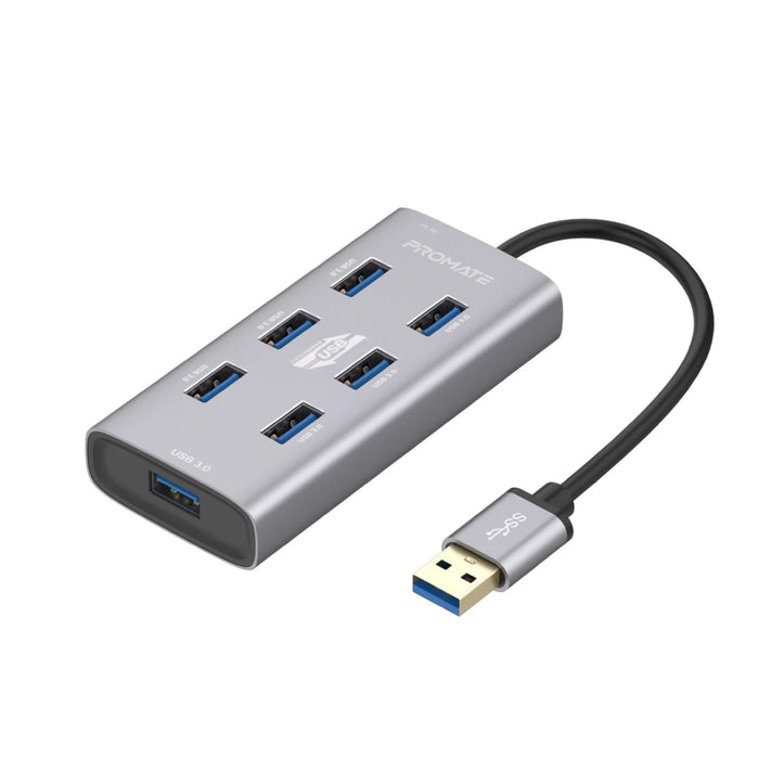 موزع USB 7 في 1 إي زي هاب ألومنيوم بسرعة 5 جيجا ومحول USB-C من PROMATE