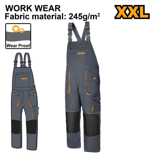 افرول عمال ثقيل XXL مع جيبة واقي للركبة من انكو، مصمم للراحة وقوة التحمل العالية. من INGCO