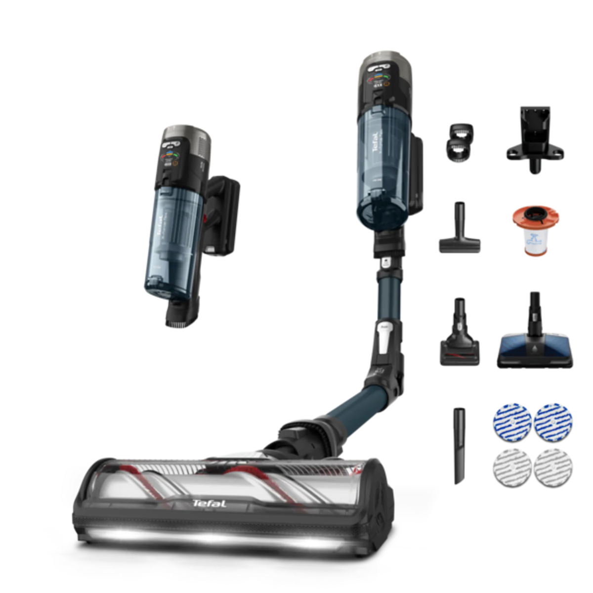 مكنسة كهربائية لاسلكية مع ممسحة X FORCE 13.6 AEROSPIN بقوة شفط 150 واط من تيفال