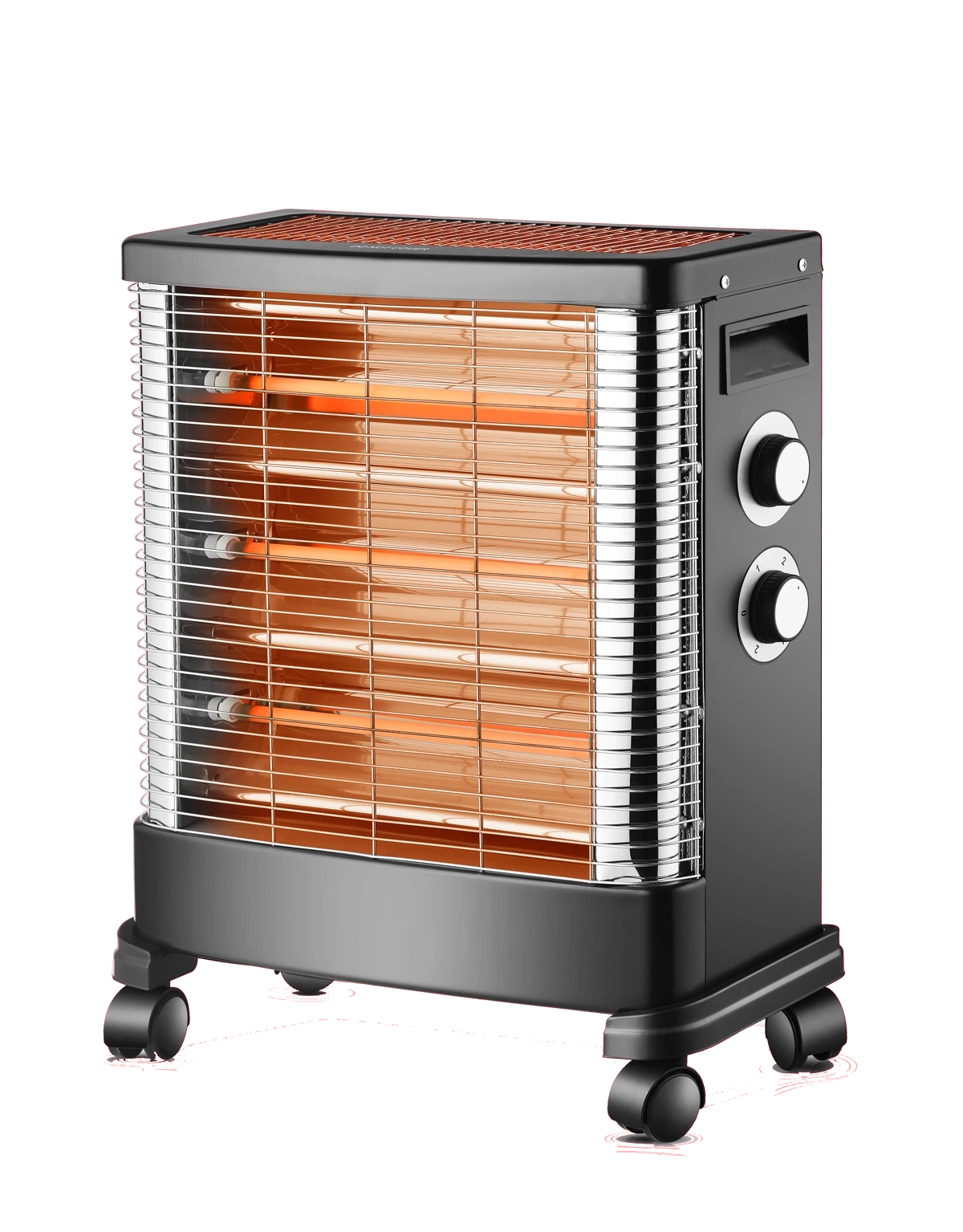 2400W electric heater with 3 heat settings and a fall safety system