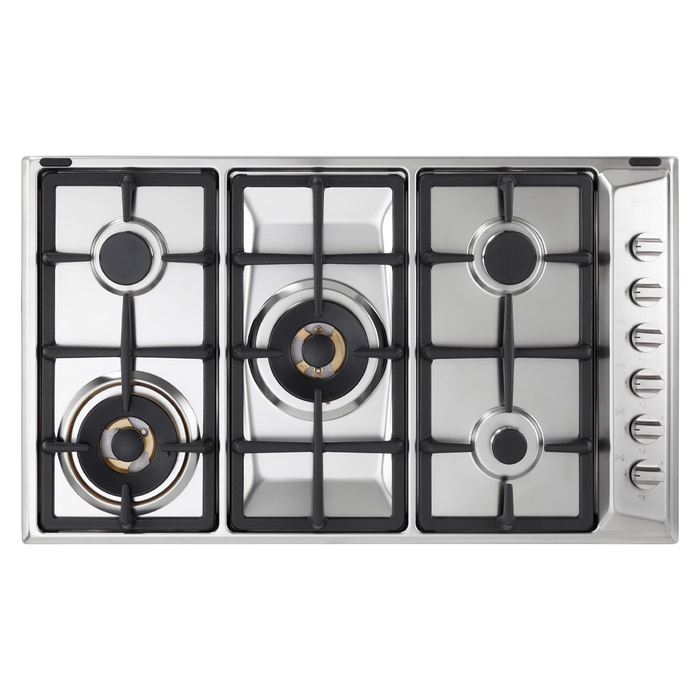 طباخ غاز البا 90 سم بلت ان ستانليس ستيل مناصب سكب سميكة وعيون نحاس