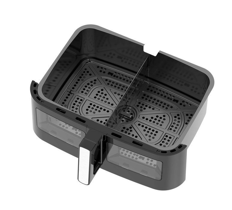 مقلاة هوائية سونا بسعة 10 لتر 2600 واط لون اسود  مع نظام فاصل للطبخ على الجهتين او جهة واحدة