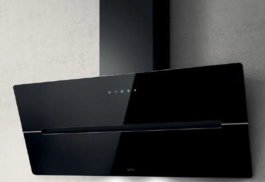 شفاط الـبا 90 سم أسود مع زجاج  تحكم لمس وقوة شفط 900 م³/ساعة