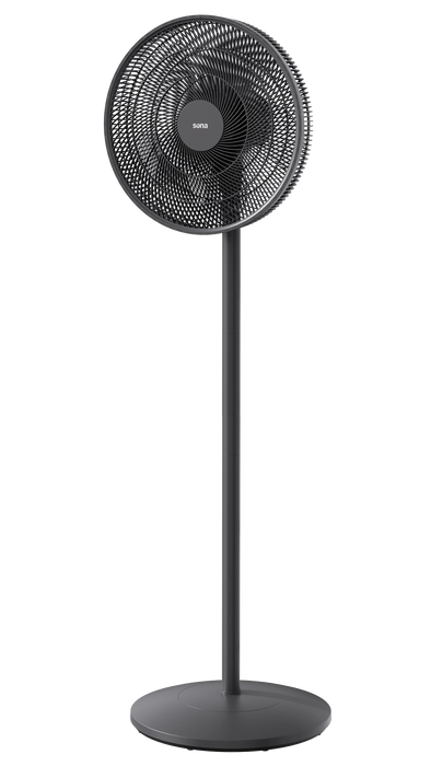 مروحة سونا عامودية وطاولة اسود 16 انش 5 شفرات و 3 سرعات