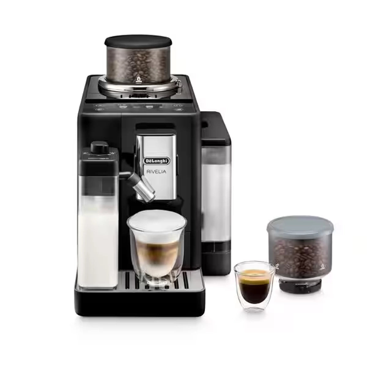 محضرة إسبرسو ديلونجي Rivelia Onyx Black أسود 19 بار 1450 واط أوتوماتيكية بالكامل محضرة إسبرسو ديلونجي Rivelia Onyx Black أسود 19 بار 1450 واط أوتوماتيكية بالكامل