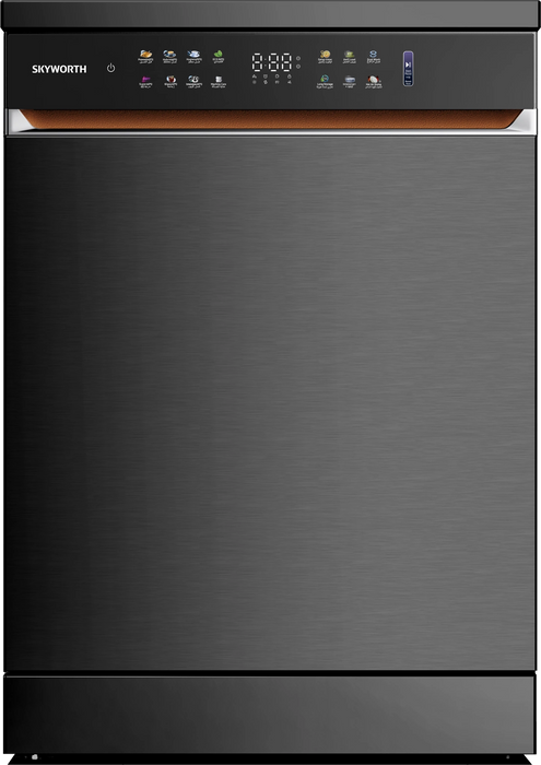 جلاية صحون سكاي وورث انفيرتر 8 برامج 3 سلات ومرش عدد 3 تحكم لمس لون رمادي A+++