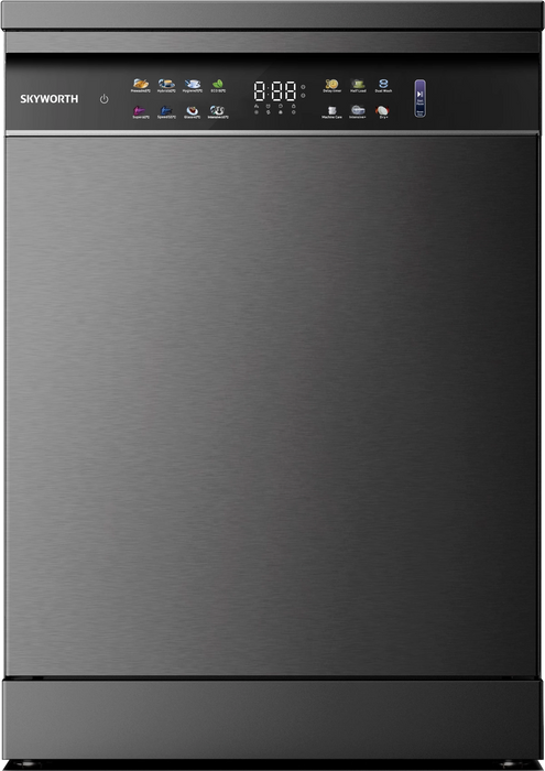 جلاية صحون سكاي وورث 9 برامج 3 سلات ومرش عدد 3 تحكم لمس لون رمادي A+++