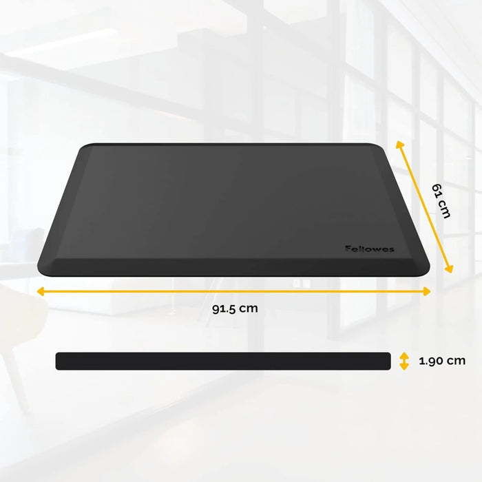 حصيرة مكتبية مريحة لوضعيات الوقوف والجلوس باللون الأسود من فيلوز