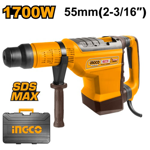 همر 1700 واط 3 حركات 55 ملم MAX مع نظام مضاد للاهتزاز وراحة في الاستخدام من INGCO