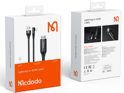 كابل Lightning إلى HDMI بطول 2 متر يدعم دقة 4K وتصميم بزاوية 90 درجة من Mcdodo