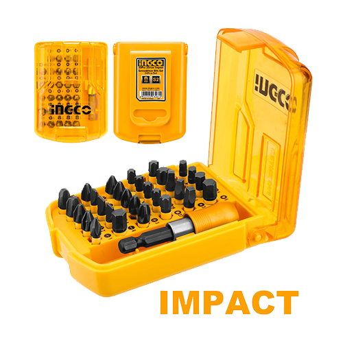 طقم روسيات مفك 30 قطعة IMPACT صناعي بحجم 25 مم، أداء قوي وسهل الاستخدام. من INGCO