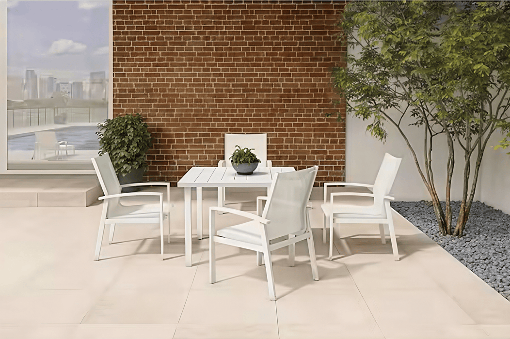 Cooper Springs 5-Piece Aluminum Outdoor Dining Set – White Finish