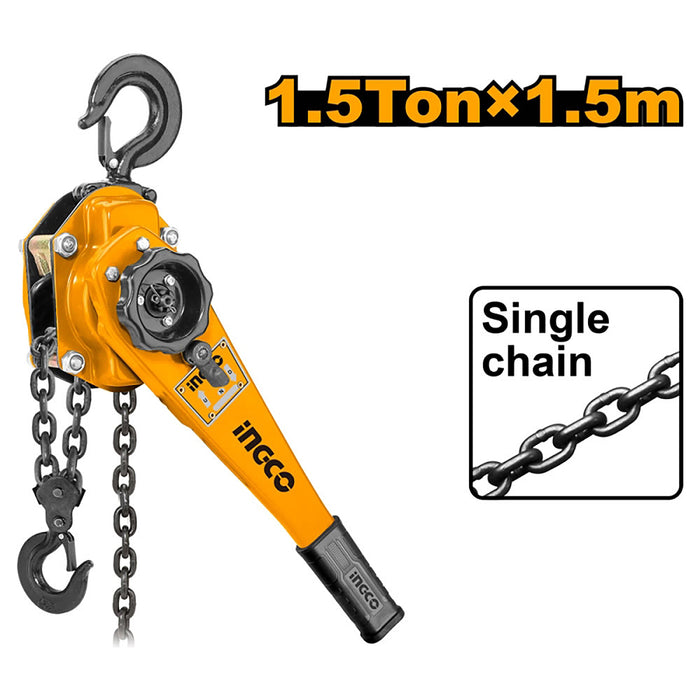 رافعة يدوية جنزير انكو سعة 1.5 طن بارتفاع رفع 1.5 متر - موديل HSLB0015