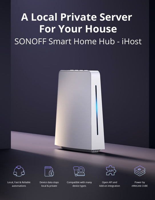 موصل ذكي لمنزل iHost مع دعم بروتوكول Zigbee وتحكم محلي في الأجهزة من sonoff